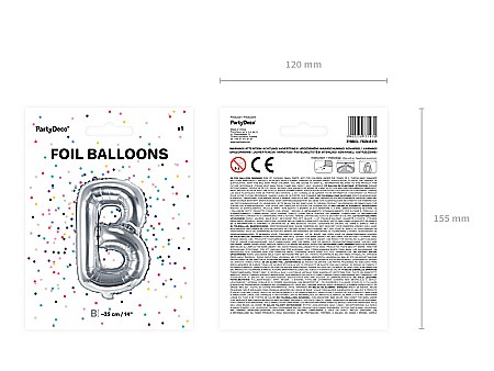 PD BALON FOLIE ALUMINIU Letter "B", 35cm, silver FB2M-B-018 [3]