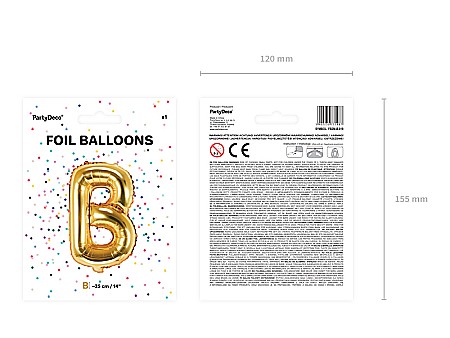 PD BALON FOLIE ALUMINIU Letter "B", 35cm, gold B2M-B-019 [5]