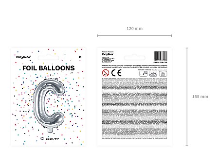 PD BALON FOLIE ALUMINIU Letter "C", 35cm, silver FB2M-C-018 [2]