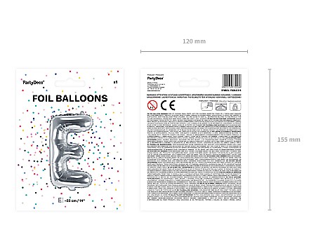 PD BALON FOLIE ALUMINIU Letter "E", 35cm, silver FB2M-E-018 [2]