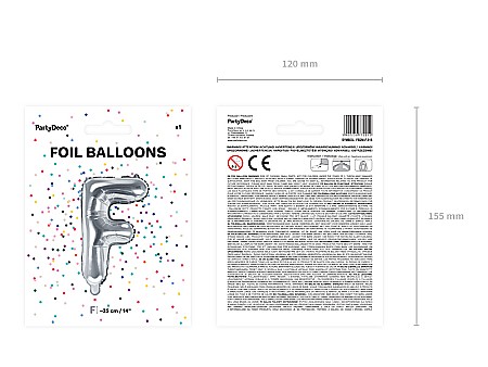 PD BALON FOLIE ALUMINIU Letter "F", 35cm, silver FB2M-F-018 [3]