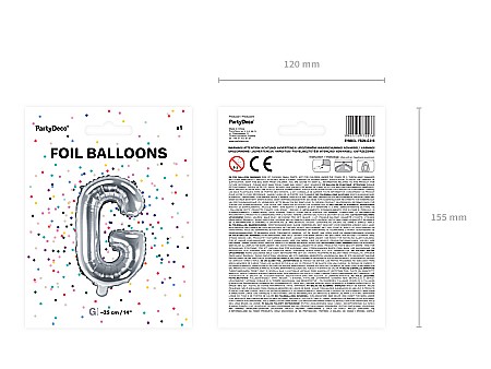 PD BALON FOLIE ALUMINIU Letter "G", 35cm, silver FB2M-G-018 [2]