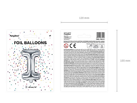 PD BALON FOLIE ALUMINIU Letter "I", 35cm, silver FB2M-I-018 [3]