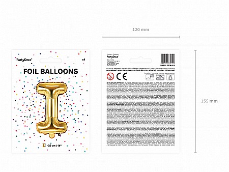 PD BALON FOLIE ALUMINIU Letter "I", 35cm, gold FB2M-I-019 [6]