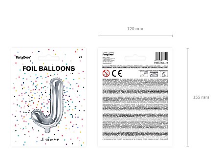PD BALON FOLIE ALUMINIU Letter "J", 35cm, silver FB2M-J-018 [2]