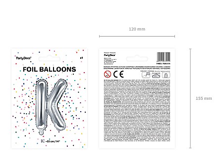 PD BALON FOLIE ALUMINIU Letter "K", 35cm, silver FB2M-K-018 [2]