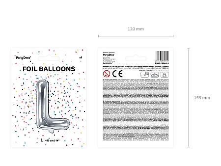 PD BALON FOLIE ALUMINIU Letter "L", 35cm, silver FB2M-L-018 [2]