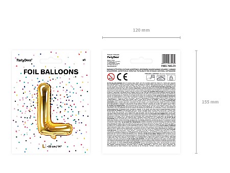 PD BALON FOLIE ALUMINIU Letter "L", 35cm, gold FB2M-L-019 [3]