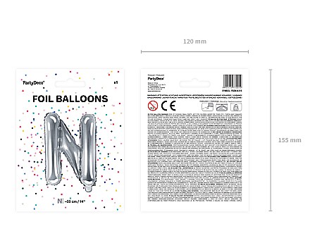 PD BALON FOLIE ALUMINIU Letter "N", 35cm, silver FB2M-N-018 [2]