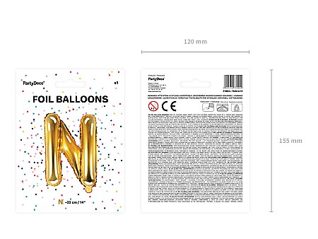 PD BALON FOLIE ALUMINIU Letter "N", 35cm, gold FB2M-N-019 [4]
