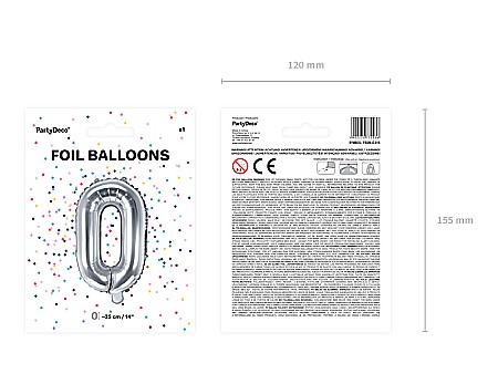 PD BALON FOLIE ALUMINIU Letter "O", 35cm, silver FB2M-O-018 [5]
