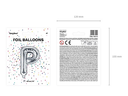 PD BALON FOLIE ALUMINIU Letter "P", 35cm, silver, FB2M-P-018 [2]