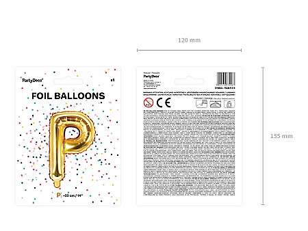 PD BALON FOLIE ALUMINIU Letter "P", 35cm, gold FB2M-P-019 [2]