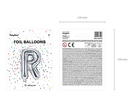PD BALON FOLIE ALUMINIU Letter "R", 35cm, silver FB2M-R-018 [3]