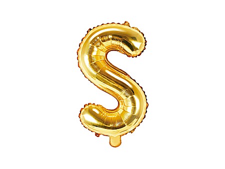 Baloane de Craciun si An Nou - PD BALON FOLIE ALUMINIU Letter "S", 35cm, gold FB2M-S-019