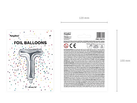 PD BALON FOLIE ALUMINIU Letter "T", 35cm, silver FB2M-T-018 [3]