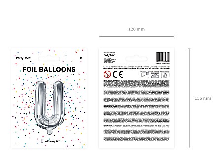 PD BALON FOLIE ALUMINIU Letter "U", 35cm, silver FB2M-U-018 [2]