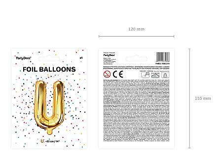PD BALON FOLIE ALUMINIU Letter "U", 35cm, gold FB2M-U-019 [4]
