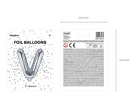 PD BALON FOLIE ALUMINIU Letter "V", 35cm, silver FB2M-V-018 [2]