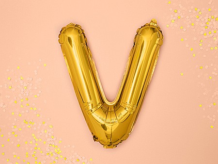 PD BALON FOLIE ALUMINIU Letter "V", 35cm, gold FB2M-V-019 [1]