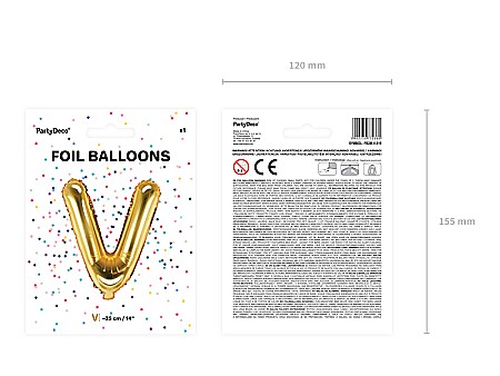 PD BALON FOLIE ALUMINIU Letter "V", 35cm, gold FB2M-V-019 [2]