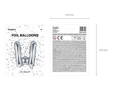 PD BALON FOLIE ALUMINIU Letter "W", 35cm, silver FB2M-W-018 [3]