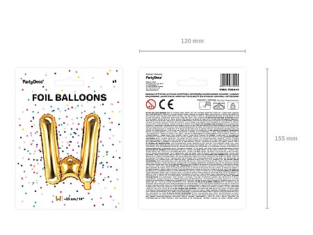 PD BALON FOLIE ALUMINIU Letter "W", 35cm, gold FB2M-W-019 [2]
