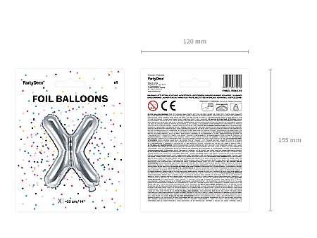 PD BALON FOLIE ALUMINIU Letter "X", 35cm, silver FB2M-X-018 [2]