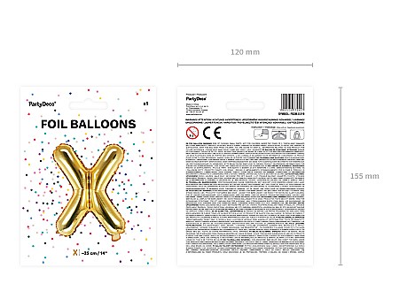 PD BALON FOLIE ALUMINIU Letter "X", 35cm, gold FB2M-X-019 [2]