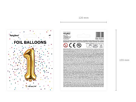 PD BALON FOLIE ALUMINIU Number "1", 35cm, gold FB10M-1-019 [3]