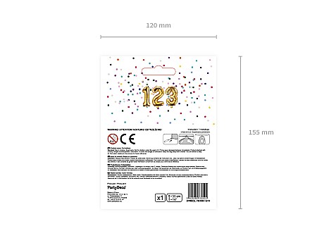 PD BALON FOLIE ALUMINIU Number "1", 35cm, gold FB10M-1-019 [4]