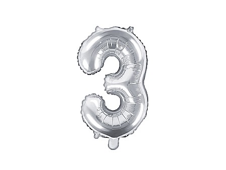 Baloane si accesorii - PD BALON FOLIE ALUMINIU Number "3", 35cm, silver FB10M-3-018