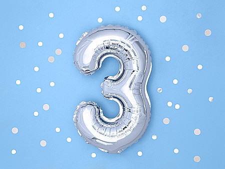 PD BALON FOLIE ALUMINIU Number "3", 35cm, silver FB10M-3-018 [2]