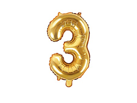 Baloane si accesorii - PD BALON FOLIE ALUMINIU Number "3", 35cm, gold FB10M-3-019