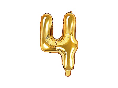 Baloane Folie Aluminiu - PD BALON FOLIE ALUMINIU Number "4", 35cm, gold FB10M-4-019