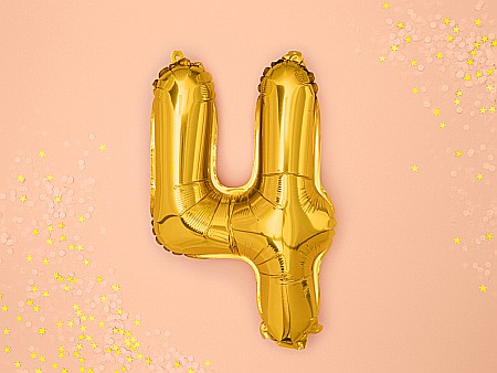 PD BALON FOLIE ALUMINIU Number "4", 35cm, gold FB10M-4-019 [2]