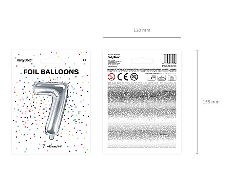 PD BALON FOLIE ALUMINIU Number "7", 35cm, silver FB10M-7-018 [2]