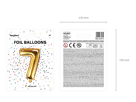 PD BALON FOLIE ALUMINIU Number "7", 35cm, gold FB10M-7-019 [3]