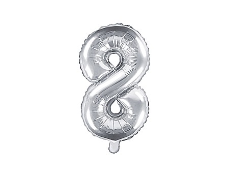 Materiale de Craciun si An Nou - PD BALON FOLIE ALUMINIU Number "8", 35cm, silver FB10M-8-018
