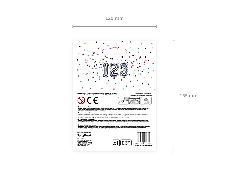 PD BALON FOLIE ALUMINIU Number "8", 35cm, silver FB10M-8-018 [4]