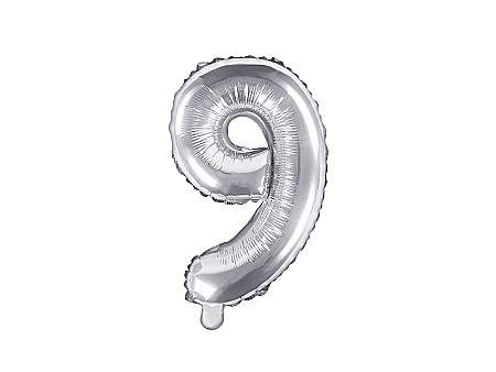 Materiale de Craciun si An Nou - PD BALON FOLIE ALUMINIU Number "9", 35cm, silver FB10M-9-018