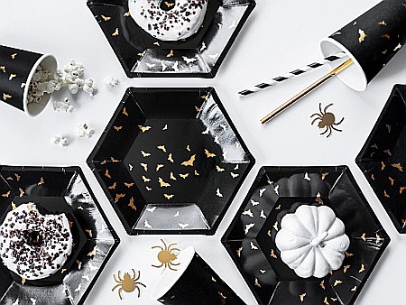 PD FARFURII CARTON Trick or Treat, 20cm, black with gold pattern, 6/set TPP20 [3]