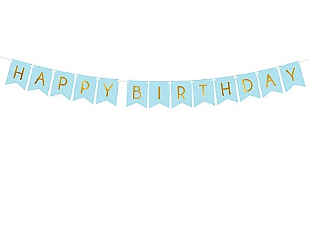 PD BANNER Happy Birthday, light blue, 15 x 175 cm GRL57-001J [0]