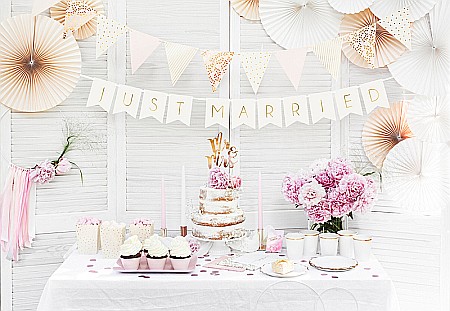 PD BANNER Just Married, 15 x 155cm white GRL68-008 [2]