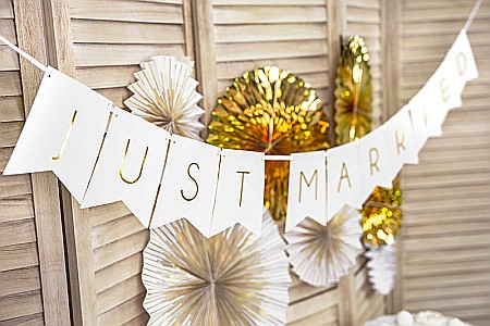 PD BANNER Just Married, 15 x 155cm white GRL68-008 [3]