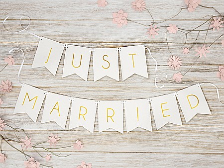 PD BANNER Just Married, 15 x 155cm white GRL68-008 [5]