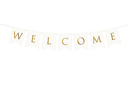 ARTICOLE PARTY - PD BANNER Welcome, white, 15 x 95 cm GRL70-008