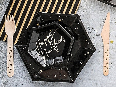 HOBBY - PD FARFURII CARTON NEGRU CU STELUTE AURII 6/SET TPP28-010