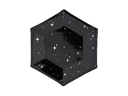 PD FARFURII CARTON NEGRU CU STELUTE AURII 6/SET TPP28-010 [1]