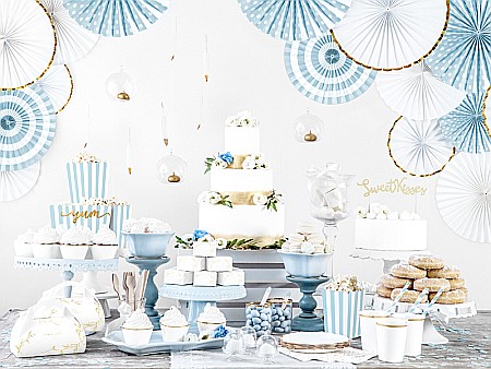 PD FARFURII CARTON ,alb cu dunga aurie, 18.5cm 6/set TPP30-008 [4]